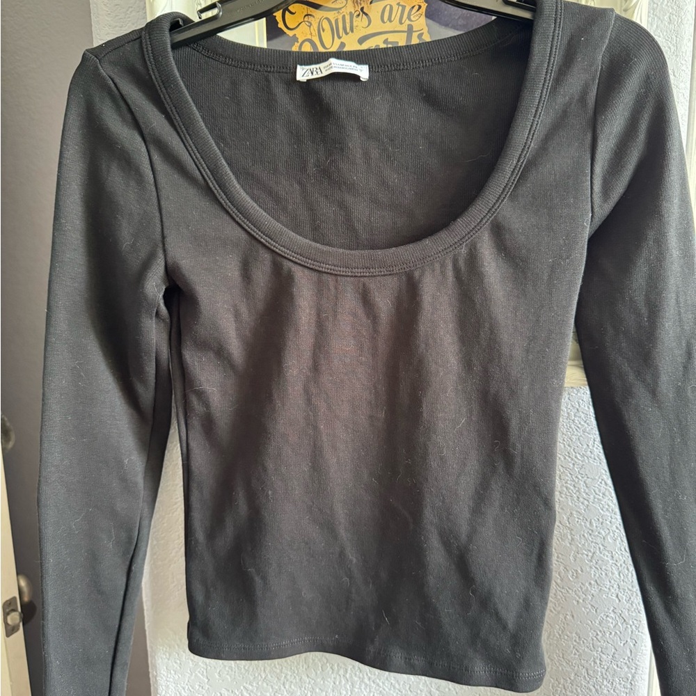 Zara Black Long Sleeve Top